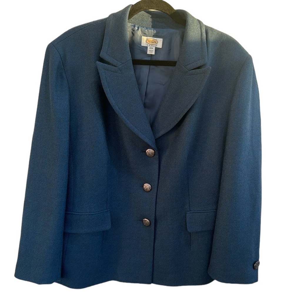 Talbots wool blue classic 3 button work career church office preppy blazer 20W